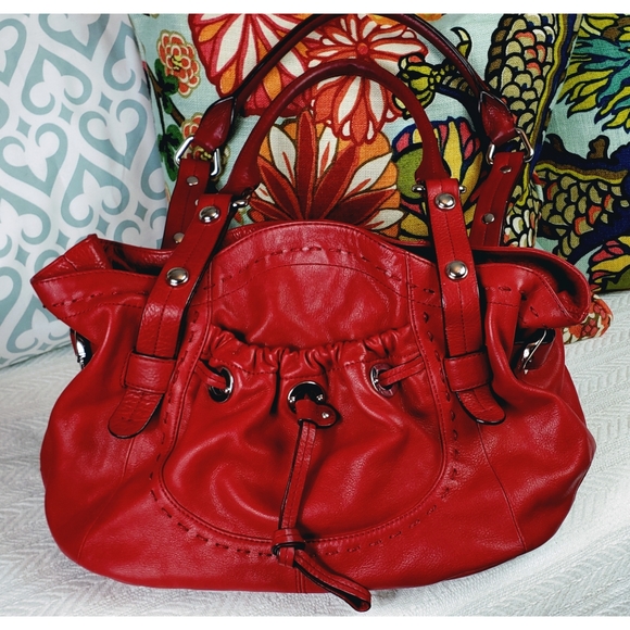 b. makowsky Handbags - SOLD B Makowsky Red Leather Satchel Shoulder Bag